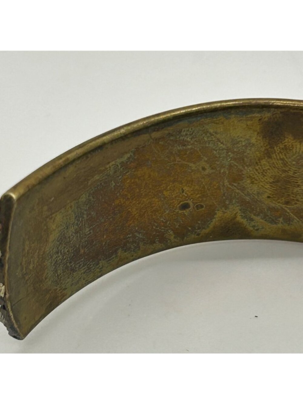 Vintage Adjustable Brass Copper & Silver-Tone Tricolor Cuff Bracelet 8" Unisex - Picture 16 of 16